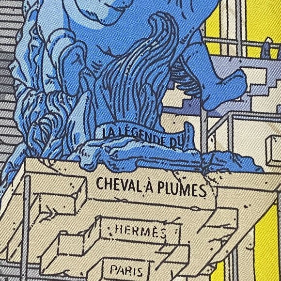 Hermes 90cm Silk Scarf La Legende du Cheval a Plumes by Ugo Gattoni - Picture 2 of 7